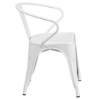 Flash Furniture – Ensemble avec table et 2 sièges à bras ajourés, intérieur/extérieur, métal, blanc (CH31330270WH)-Assemblage nécessaire