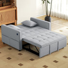 HOMCOM - Canapé-lit gigogne avec port USB et dossier réglable - gris clair-Le dossier réglable clik-clack offre 7 angles (20°/30°/40°/50°/75°/90°/180°) au choix 