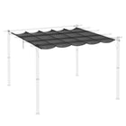 Outsunny - Toile de rechange rétractable pour pergola 8,2 pi L x 8,4 pi l pour structure 10 pi L x 10 pi l (toit uniquement), gris foncé-Les trous pré-découpés rendent l'installation de cette toile de remplacement rapide et facile  