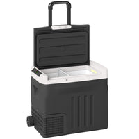 Outsunny - Réfrigérateur de voiture 12 volts avec éclairage LED-Capacité de 42 pintes (40 L) avec séparateur interne pour une meilleure organisation