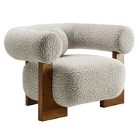 Modway - Jace Boucle Chaise d’accent - River Rock-Tissu Boucle texturé