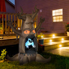 HOMCOM - Décoration gonflable d'extérieur LED de 8 pieds pour Halloween - Fantôme blanc - Marron-Se gonfle automatiquement en quelques minutes lorsqu'il est branché sur n'importe quelle prise électrique standard et se dégonfle tout aussi rapidement lors du démontage. 