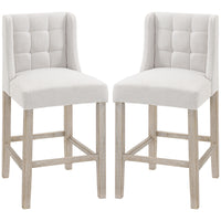 HOMCOM - Tabourets de bar modernes rembourrés hauteur comptoir - beige - paquet de 2-Emballé par lot de 2 
