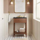 Modway - Zaire 24" Vanette de salle de bain - Noir noyer-Tir de poignée métallique