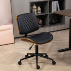 HOMCOM - Chaise de bureau pivotante à 360-degrés avec roulettes et sans accoudoirs - noir-Hauteur réglable et fonction d’inclinaison pour un confort sur mesure