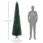 HOMCOM - Arbre de Noël Artificiel Crayon 7 Pieds pour Intérieur Maison Vert-La base est détachable et pliable pour un stockage facile 