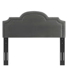 Modway - Belinda Performance Velvet Tête de lit jumelée, Charbon de bois-Rembourrage en mousse dense