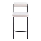 Zuo - Livorno Tabouret de comptoir - Ivory - Ensemble de 2-Tissu style mouton bouclé