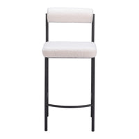 Zuo - Livorno Tabouret de comptoir - Ivory - Ensemble de 2-Tissu style mouton bouclé