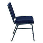 Flash Furniture – Chaise empilable robuste bleu marine à motifs à revêtement Hercules rembourrée de 3 po, 4/pqt-Rembourrage en tissu bleu marine à motifs
