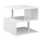 HOMCOM - Table d’appoint carrée - blanc-Ajoutez une perspective unique et innovante à votre salon 