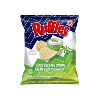 Ruffles - Croustilles Crème sure et oignon - 40 g - paquet de 48-Crème sûre et onion