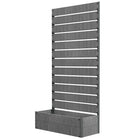 Outsunny - jardinière surélevée avec treillis pour plantes grimpantes - gris foncé-Les plantes grimpantes et les vignes peuvent pousser sur et autour du treillis arrière
