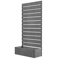 Outsunny - jardinière surélevée avec treillis pour plantes grimpantes - gris foncé-Les plantes grimpantes et les vignes peuvent pousser sur et autour du treillis arrière

