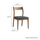 Modway - Solara Bois de cuir végane Fauteuils d’accompagnement à manger Ensemble de 2 - Noir noyer-Sièges en cuir végane rembourrés