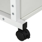 HOMCOM - Bureau debout mobile - 31 po L x 15,75 po l x 32,25 po H - blanc-Hauteur réglable pour s’adapter à différents lits et canapés 