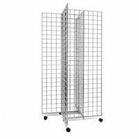 Wamaco - Kit de base quadrillée 4-WAY avec Quatre panneaux quadrillés 2 pi x 5 pi - Chrome-Kit tout-en-un - Inutile de chercher quelles pièces de grille s'assemblent entre elles, car une fois monté, ce kit offre un présentoir fonctionnel à 4 côtés.