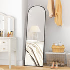 HOMCOM - Miroir pleine longueur - 19,7 po l x 63,6 po H - noir-HD, antidéflagrant pour des reflets plus clairs et plus sûrs 