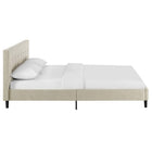 Modway - Linnea Lit plein, Beige-Tête de lit en polyester touffé