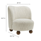 Modway - Monroe Tissu Boucle Chaise d’accent - Noyer perlé-Esthétique douce avec des contours arrondis