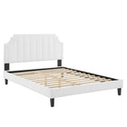 Modway - Sienna Performance Velvet Lit de plateforme King, Blanc-Lit de plateforme King