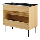 Modway - Chaucer 36" Vanette de salle de bain - Noir de chêne-Assemblée requise