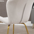 HOMCOM - Chaises de salle à manger avec dossier rembourré - blanc crème - ensemble de 4-Couleurs : blanc crème, or