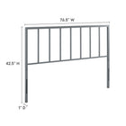 Modway - Tatum Métal Tête de lit King, Gris-Construction en fer revêtu de poudre
