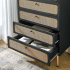Modway - Chaucer 5 tiroirs Poitrine, Noir-Construction durable en panneaux de particules