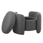 Modway - Nebula Boucle Rembourré Ottoman - Charbon de bois-Rembourrage en mousse dense