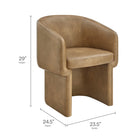 Modway - Verity Barrel Back Cuir végane Chaise à manger - Toast-Rembourrage en mousse dense