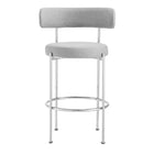 Modway - Albie Tissu Tabourets de bar Ensemble de 2 - Argent gris-10
