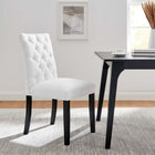 Modway - Duchess Tissu Chaise à manger Ensemble de 2 - Blanc-Pieds en caoutchouc massif