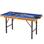 Soozier - Table De Billard Mini Portable 54,3 Po L- Table De Billard Pliable - Bleu-La table portable apporte du plaisir condensé partout où il y a une table ou une surface plane 