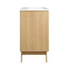 Modway - Soma 48" Meuble de salle de bain à double lavabo - Oak White-Finition du grain du bois
