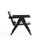 Manhattan Comfort - Hamlet fauteuil d’appoint chic industriel 57,5 cm - noir et cannage naturel-Mesures de la hauteur du siège : 14,57 po. avec une capacité de poids de 275 lb
