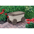 Suncast - Scooter de jardin – Taupe avec couvercle moka-Porte-gobelets intégrés
