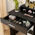HOMCOM - Coiffeuse avec miroir - 35,4 po L x 15 po l x 54,3 po H - noir-Couleur : Noir vieilli 