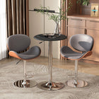 HOMCOM - Table de bar ronde, montage facile pour bar à domicile, petite salle à manger - noir-Structure et base en disque en acier chromé offrant une stabilité fiable 
