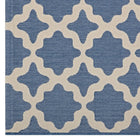 Modway - Cerelia Treillis marocains intérieurs et extérieurs Tapis de comédie 8 pi l x 10 pi L - Bleu et beige-Polypropylène 100% doux
