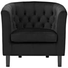 Modway - Prospect Performance Velvet Fauteuil - Noir-Touffage profond en bouton