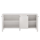 Modway - Emmeline 66" 4 portes festonnées Armoire à buffet - Blanc-8