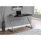 Monarch Specialties - 7374 Bureau 48 po L - Espresso/Metal Argent-Plateau spacieux pour ordinateur, papeterie, lampe et tous vos instruments essentiels de travail