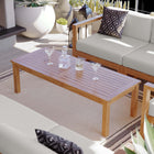 Modway - Upland Terrasse extérieure Bois de teck Table basse - Naturel-Construction en teck massif