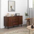 HOMCOM - Armoire de rangement de cuisine 50 po L - brun rustique-Équipé d'étagères réglables pour accueillir des objets de différentes hauteurs 