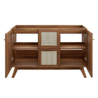 Modway - Soma 48" compatible avec un ou deux éviers simples ou double Armoire de toilette de salle de bain (lavabo non inclus) - Noyer-8