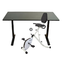 Uncaged Ergonomics - Bureau électrique assis-debout avec bureau à vélo - Noir-Un bureau de bureau à hauteur réglable magnifique et luxueux et un bureau assis-debout ou debout parfait