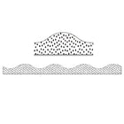 Ashley Productions - Bordure festonnée magnétique - Pois noirs sur fond blanc - 12 pi/paquet - Paquet de 6-Idéal pour la décoration en classe ou à la maison