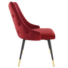 Modway - Adorn Performance Velvet Fauteuil d’appoint de salle à manger Ensemble de 2 - Marron-Jambes noires effilées