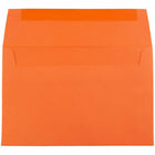 JAM Paper - Enveloppes d'invitation colorées A8 - 5,5 x 8,125 - orange recyclé - Paquet de 50-Caractéristiques de l'enveloppe : Fermeture à rabat droit gommé, finition en papier lisse de haute qualité, fabriquée avec 30 % de matériaux recyclés